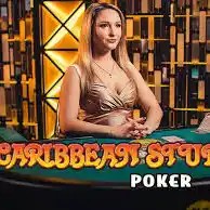 Official Live Dealer logo: Caribbean Stud Poker by Evolution at CrownJewelz