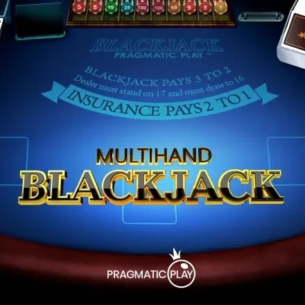 Multihand Blackjack online game logo by Pragmatic Play on crownjewelzcasino.win